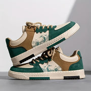 Мужские низкие кроссовки на шнуровке с прорезиненным верхом из PU и текстильной стелькой