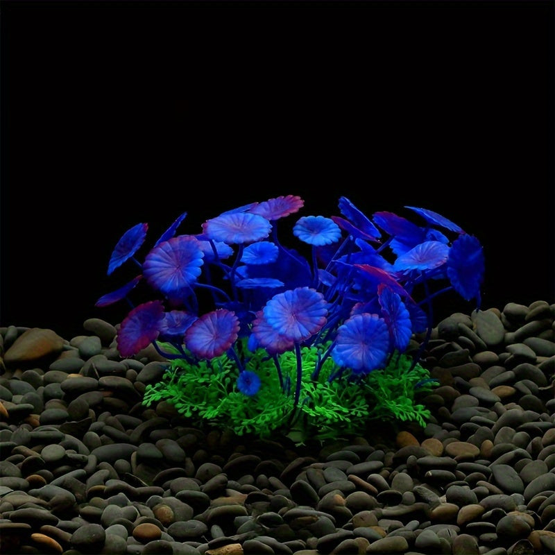 Artificial Water Grass Aquarium Decoration with Multi-Branch Garden Leaves