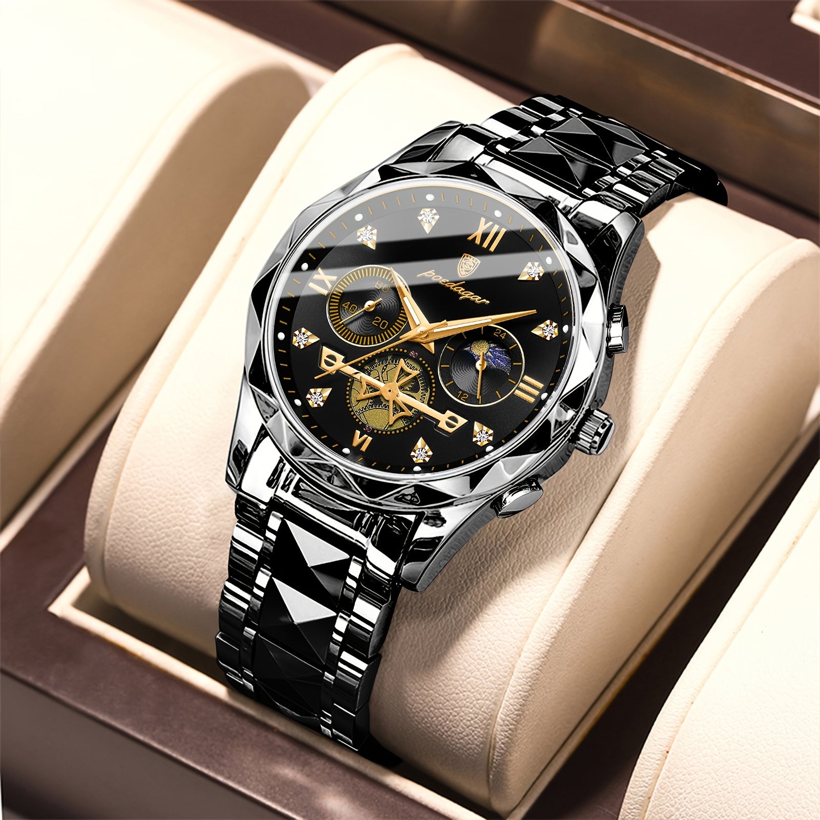 Luxury Waterproof Stainless Steel Chronograph Watch for Men and Women