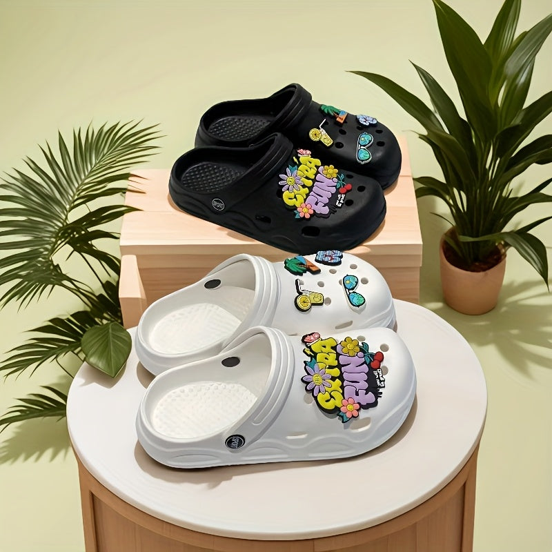 Женские летние пляжные тапочки EVA шлепанцы белый черный садовые сандалии