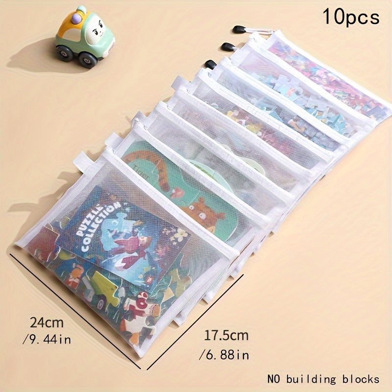 Set of 10 Multi-Purpose Storage Bags for Toys Documents and Stationery