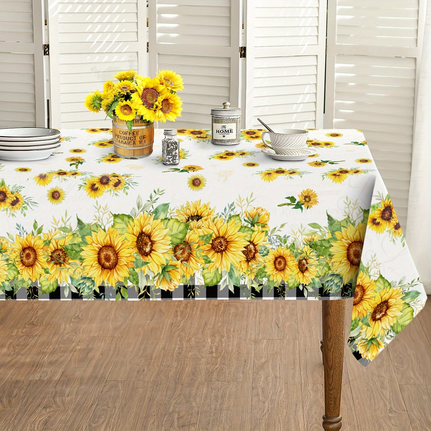 Durable Summer Tablecloth for Home Dining, Stain and Wrinkle Resistant