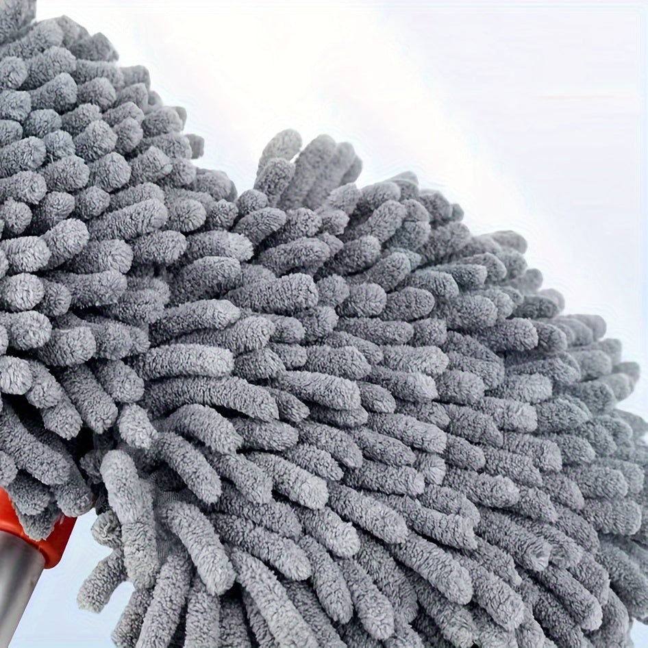 Flexi-Clean Uzaytiriladigan Avtomobil Yuvish Cho'tkasi - Yumshoq Mikroto'qimalar, Transport Vositalari, RVlar, Yuk Mashinalari va Uy Derazalarini Xavfsiz Tozalash uchun 360° Egiluvchanlik - Mustahkam Teleksopik Alyuminiy Tutqichi, To'q sariq