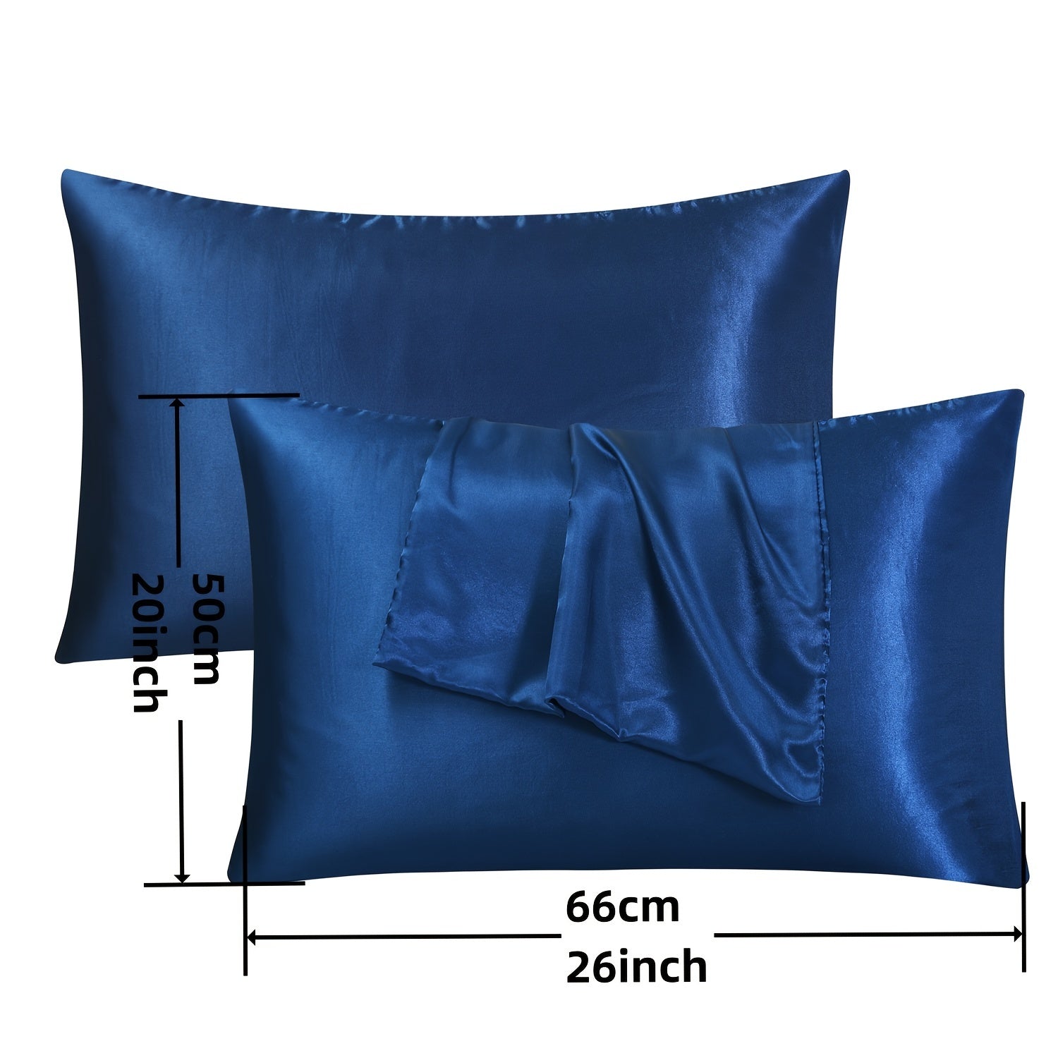 Set of 2 Soft Satin Pillowcases Hair Skin Friendly Envelope Closure