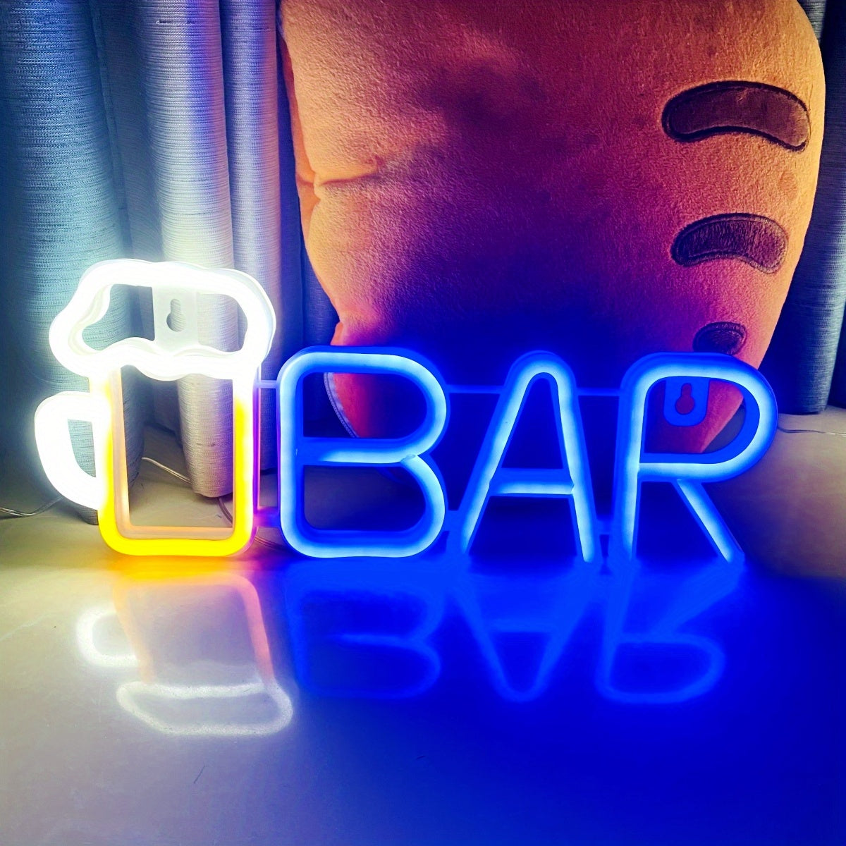 Pink Neon Beer Mug Wall Sign 35x14cm LED Light for Party Decor Bedroom Dorm