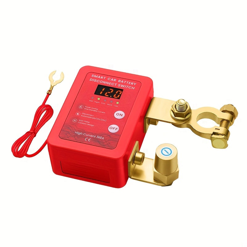 Interruptor inteligente de desconexión de batería de 12V a distancia para coche y autocaravana con pantalla LED