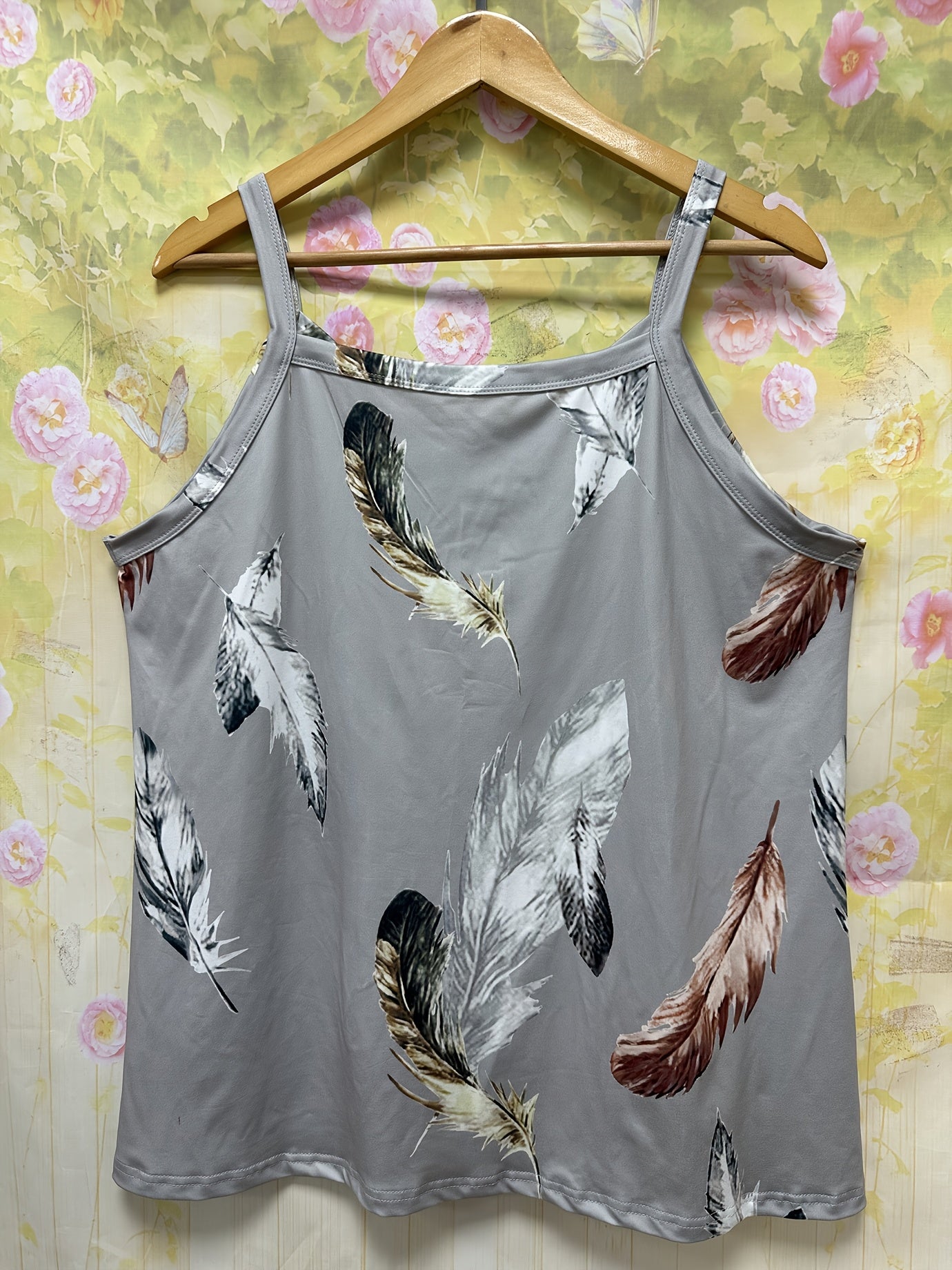 Top sin mangas para mujer con patrón colorido y cuello en V, casual, para verano