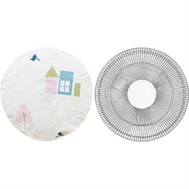 Set of 2 PEVA Fan Dust Covers 50cm Machine Washable All-Season Fan Filter Protectors