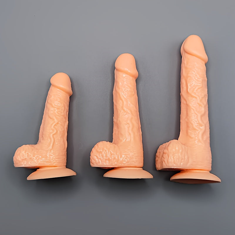 Female Silicone Realistic Dildo with Suction Cup for Vaginal and Anal Pleasure