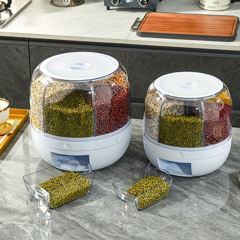 Large Capacity Rotating Rice Dispenser Airtight Grain Storage Container 5kg 10kg