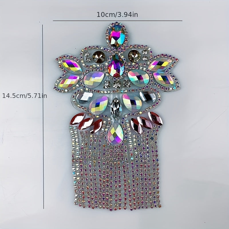 Unisex Glass Rhinestone Flower Applique for Wedding Dresses Shoes and Bags
