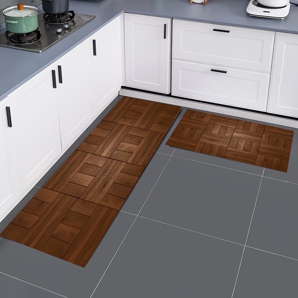 Qorong‘u yog‘och yog‘ochli kirish matosi, so‘riladigan uzun chiziqli, sirpanmaydigan pol matosi