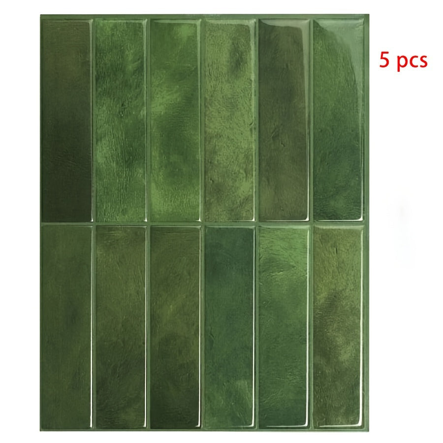 3D Self-Adhesive PET Tile Wall Stickers Waterproof Anti-Mold Oil-Resistant for Kitchen Bathroom Living Room