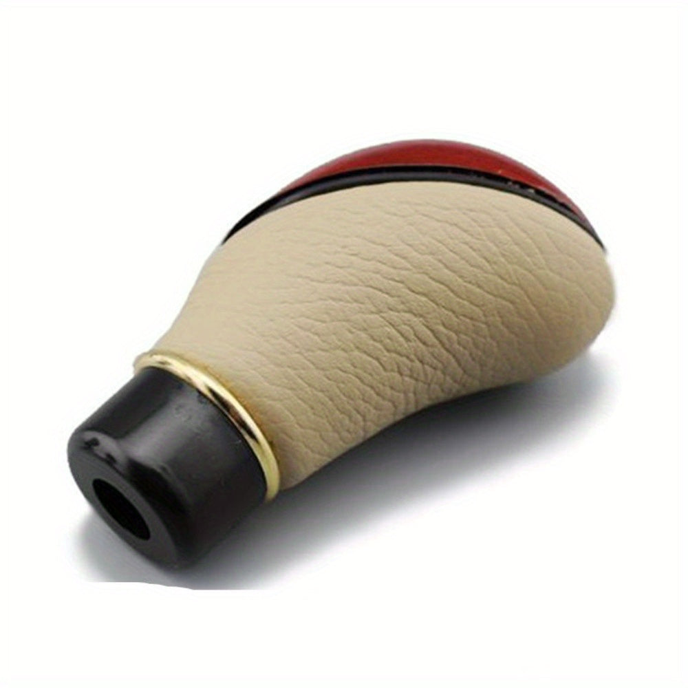 Universal Wooden PU Manual Gear Shift Knob for Cars and Trucks