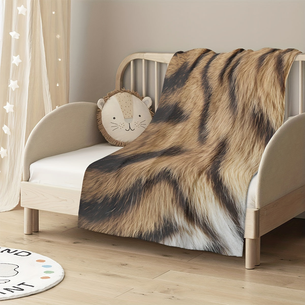 Manta de textura de piel de tigre de invierno para cama, sofá, suave y cálida, regalo de Navidad