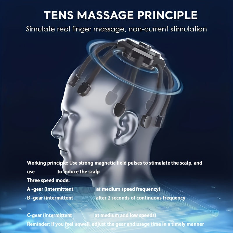 Rechargeable Electric Octopus Claw Scalp Massager for Home Travel