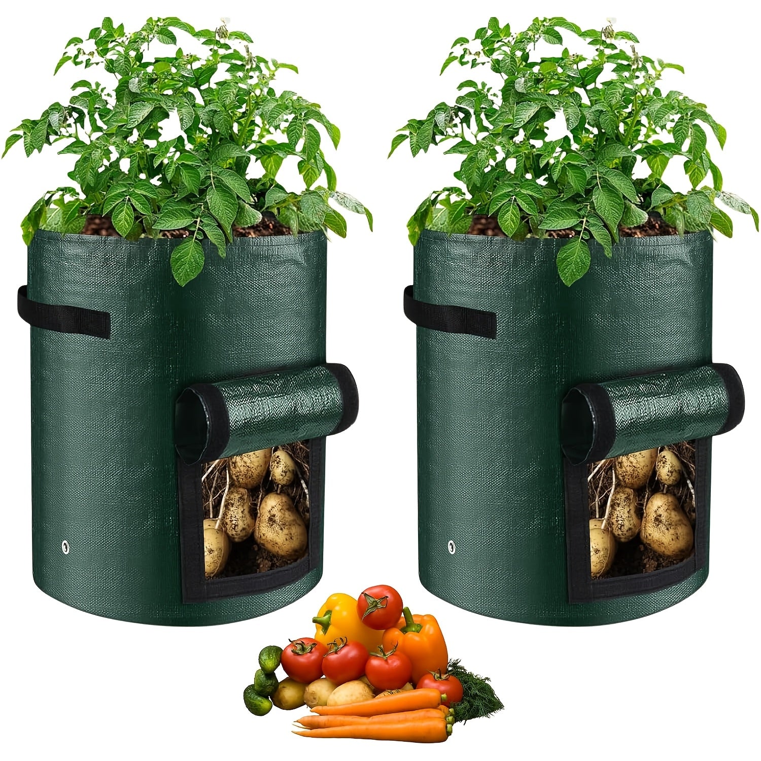 Heavy-Duty 7-Gallon Vegetable Planting Bag with Breathable Mesh for Indoor Outdoor Gardening