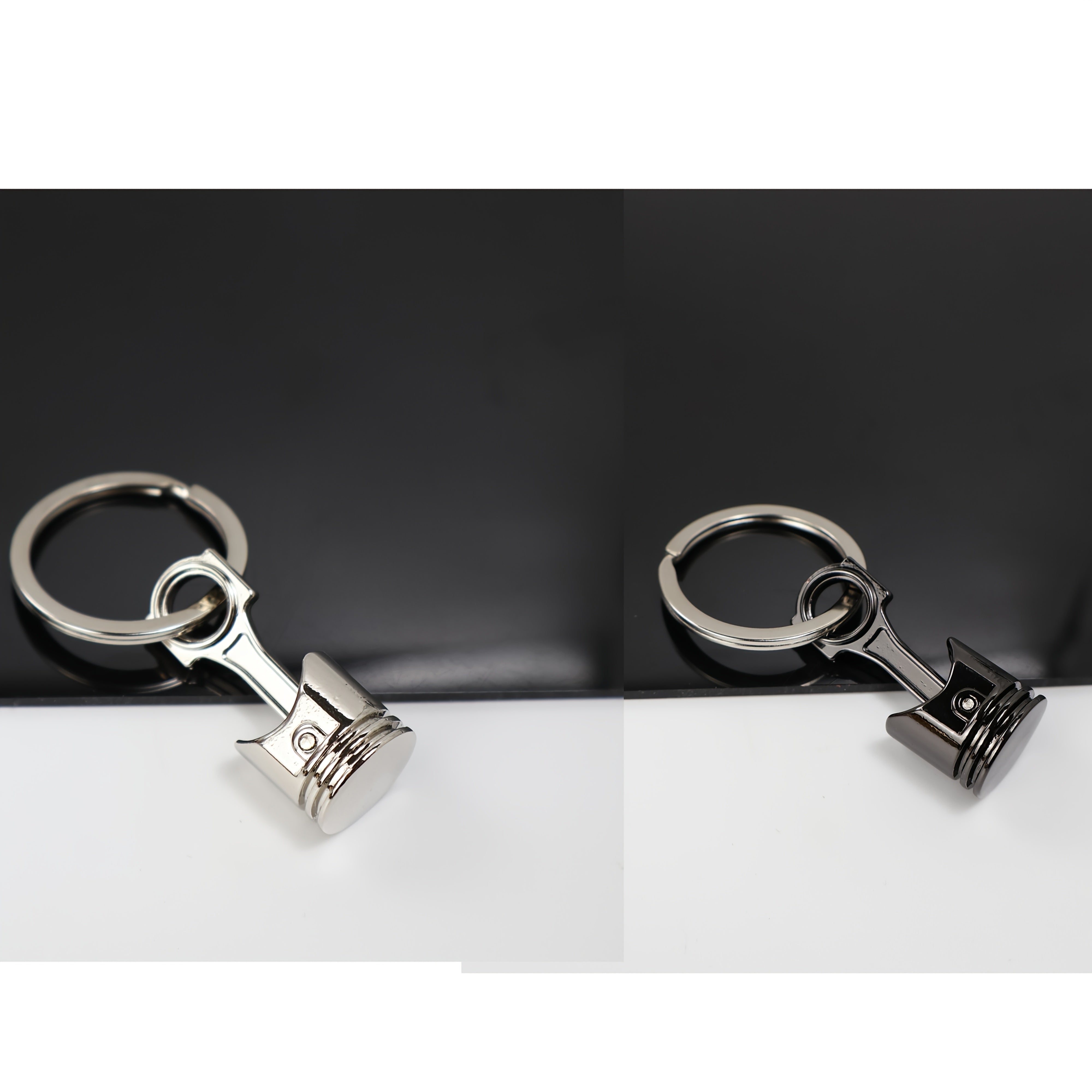 Men Metal Motorcycle Piston Keychain Car Modification Gift Set