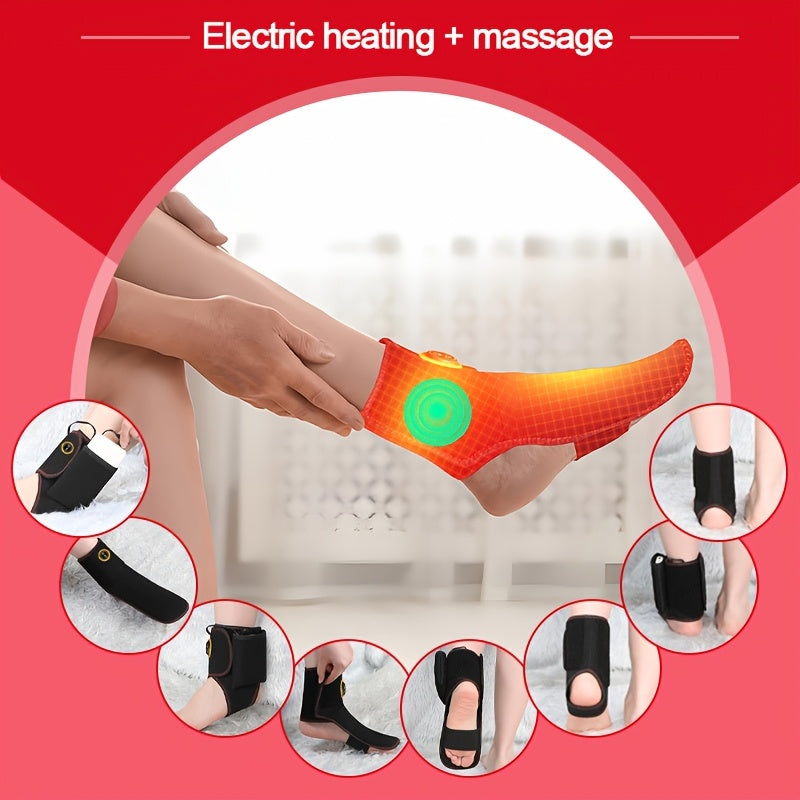 USB Rechargeable Foot Warmer Heat Wrap Portable Hot Compress for Indoor Outdoor Use Black Red