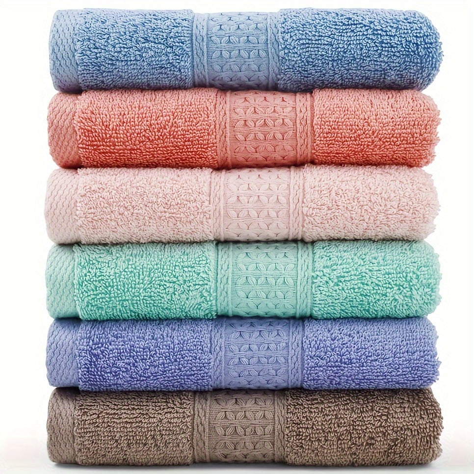 6-Piece Cotton Towel Set Absorbent Quick-Drying Soft Bathroom Towels