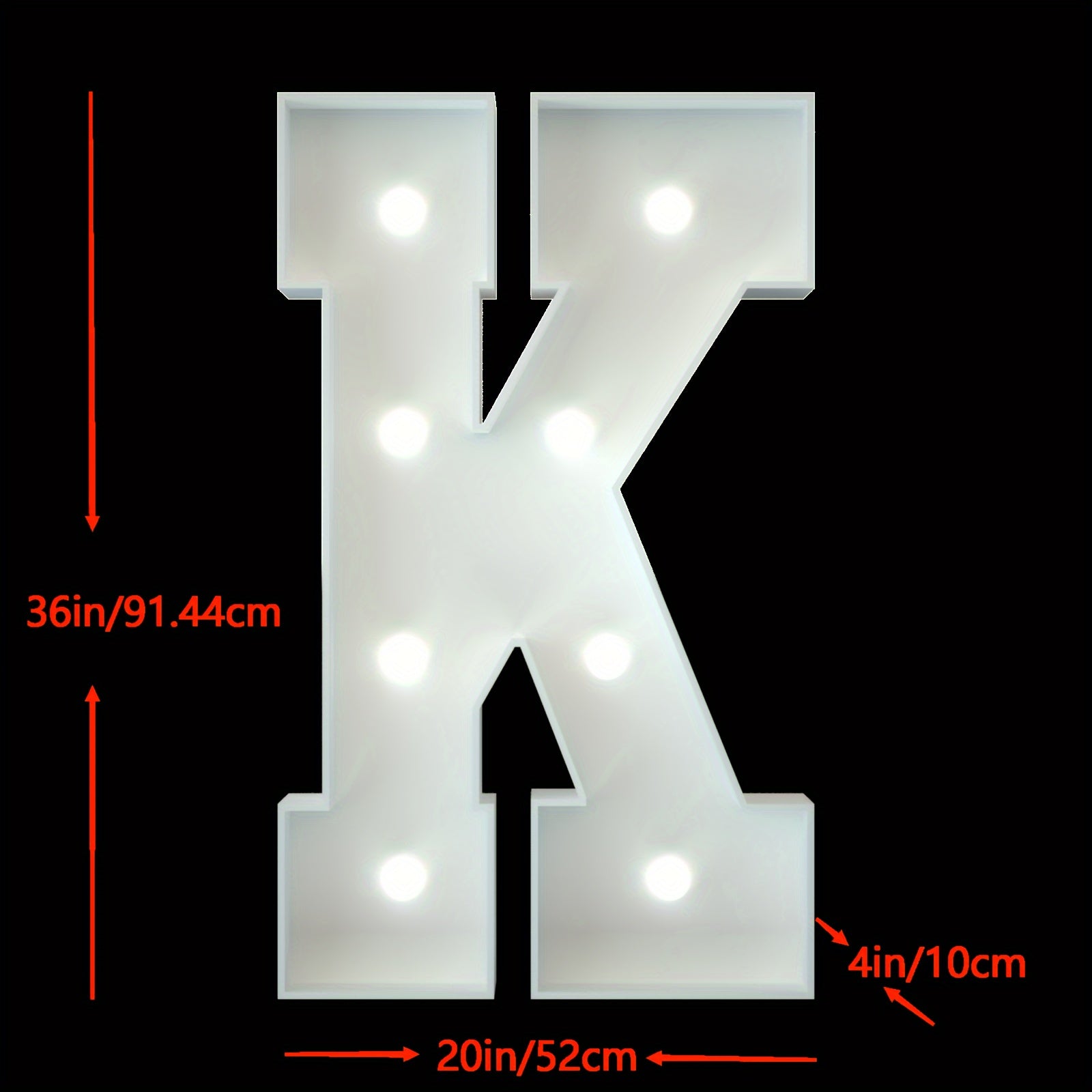91.44cm LED Marquee Light Up Letters A-Z for Party Wedding Birthday Decor