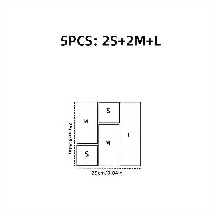 Acrylic Drawer Organizer Set 3 or 6 Pieces Transparent Cosmetic and Skincare Storage