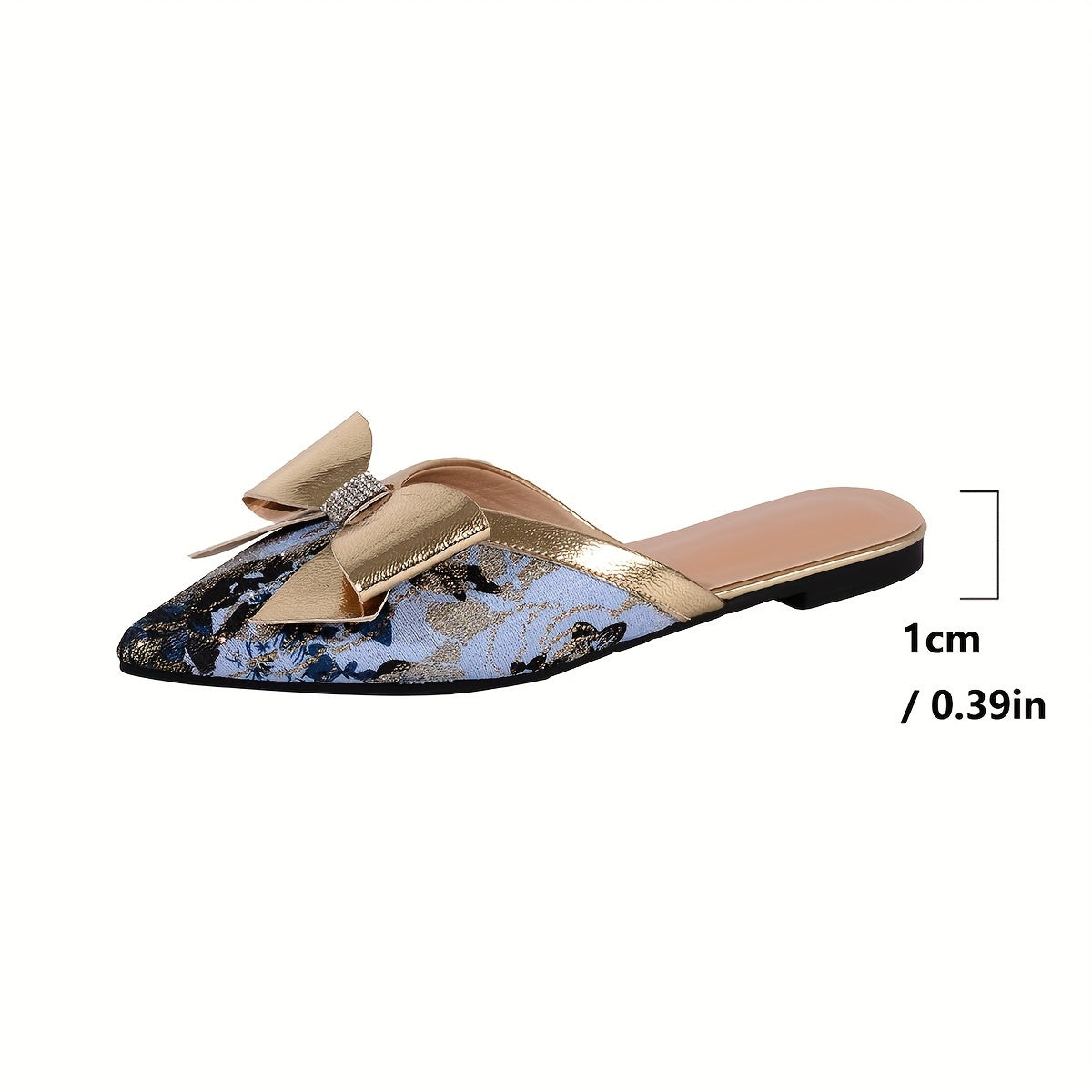 Women's Summer Baguette Half Slip-On Loafers with Bow and Lazy Mules