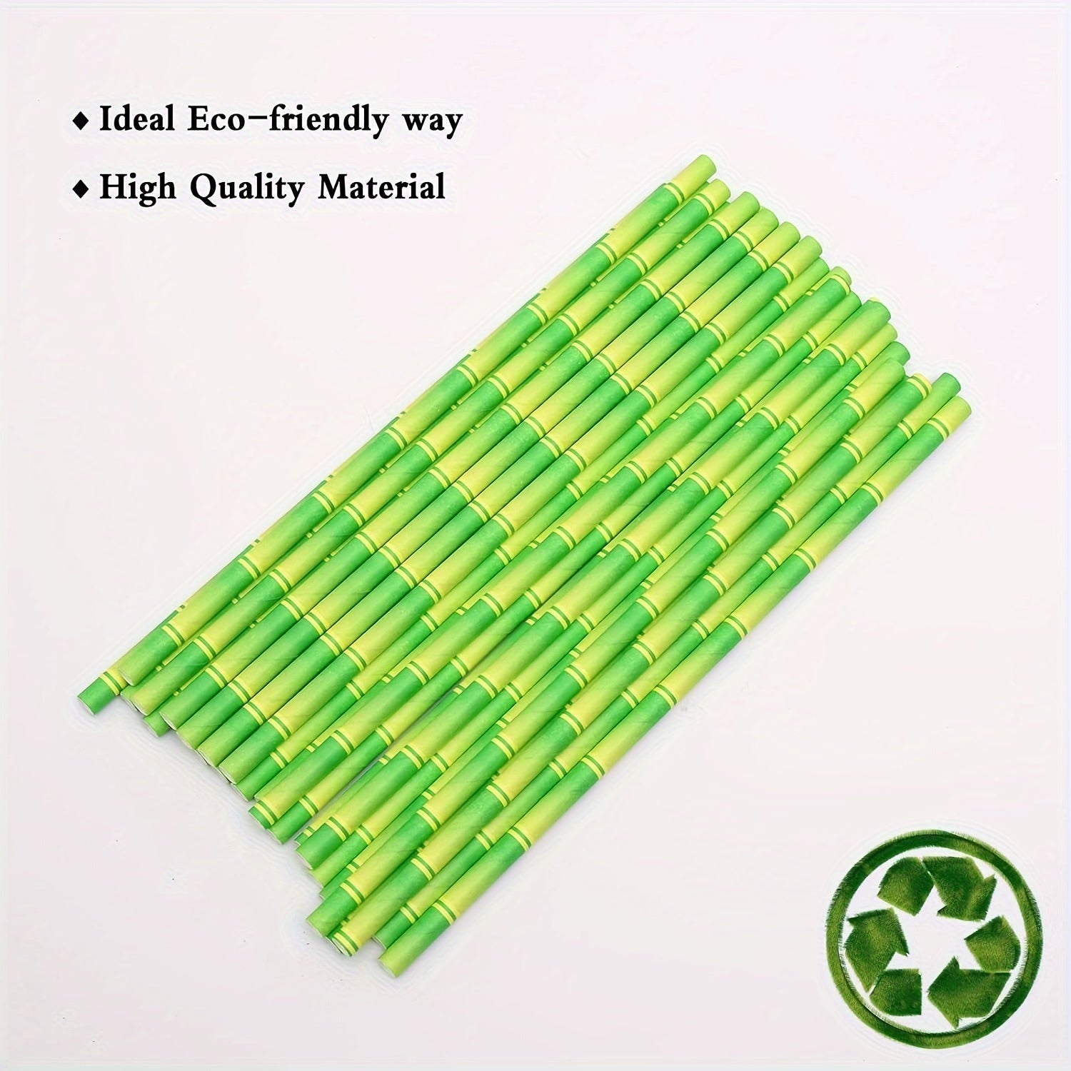 Bamboo Printed Paper Straws Pack of 50 Durable Stylish for Cocktails Juices