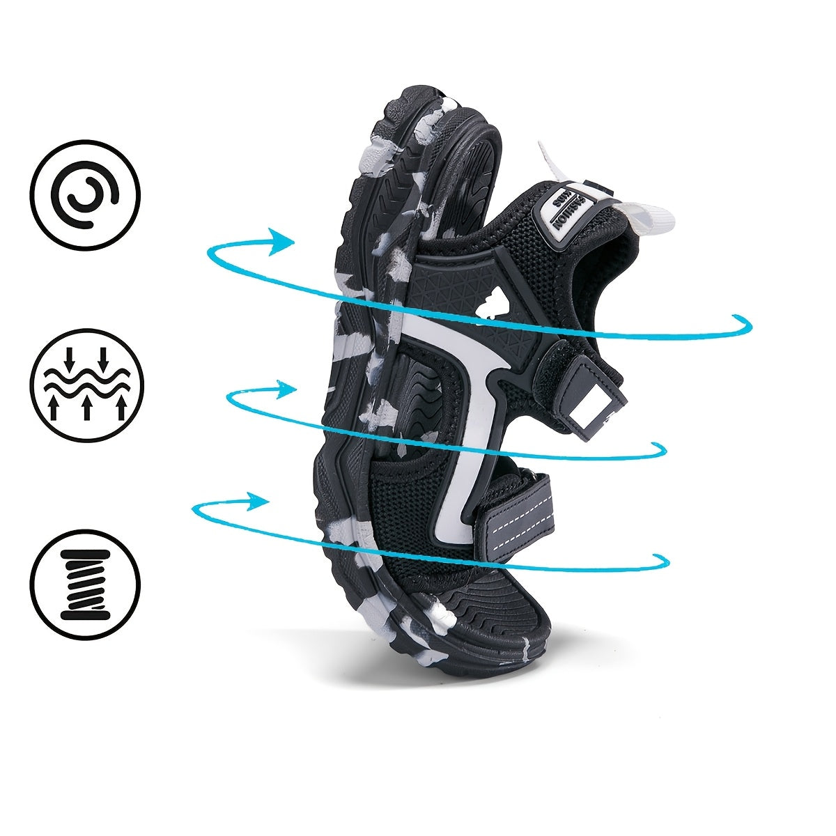 Boys Summer Beach Sandals Quick-Dry Breathable EVA Sole Casual Outdoor Shoes