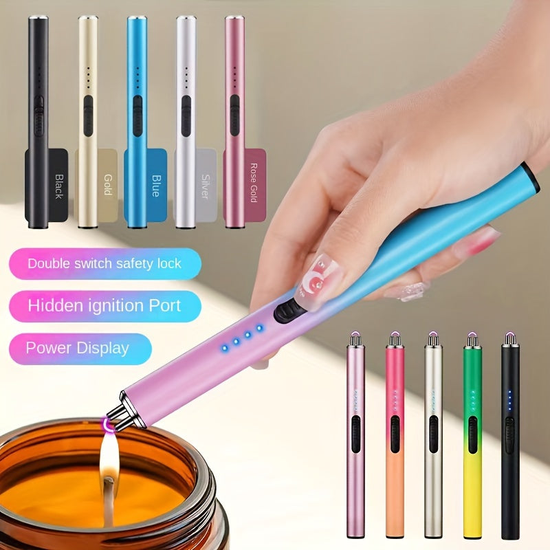 Gradient Color Arc Lighter USB Rechargeable Electric Candle Gas Stove