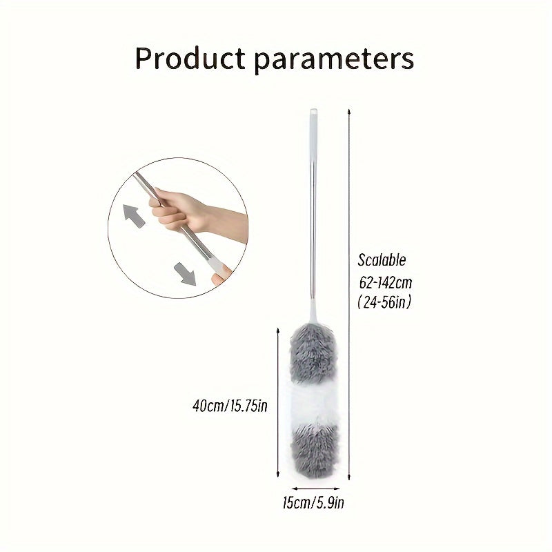 Moslashuvchan Elektrostatik Tozalovchi - O'zgartiriladigan Bosh - Ekologik toza va Qiyin erishiladigan joylar, Oila buyumlari va Transport vositalari uchun oson tozalanadi - Batareyasiz Texnologiya