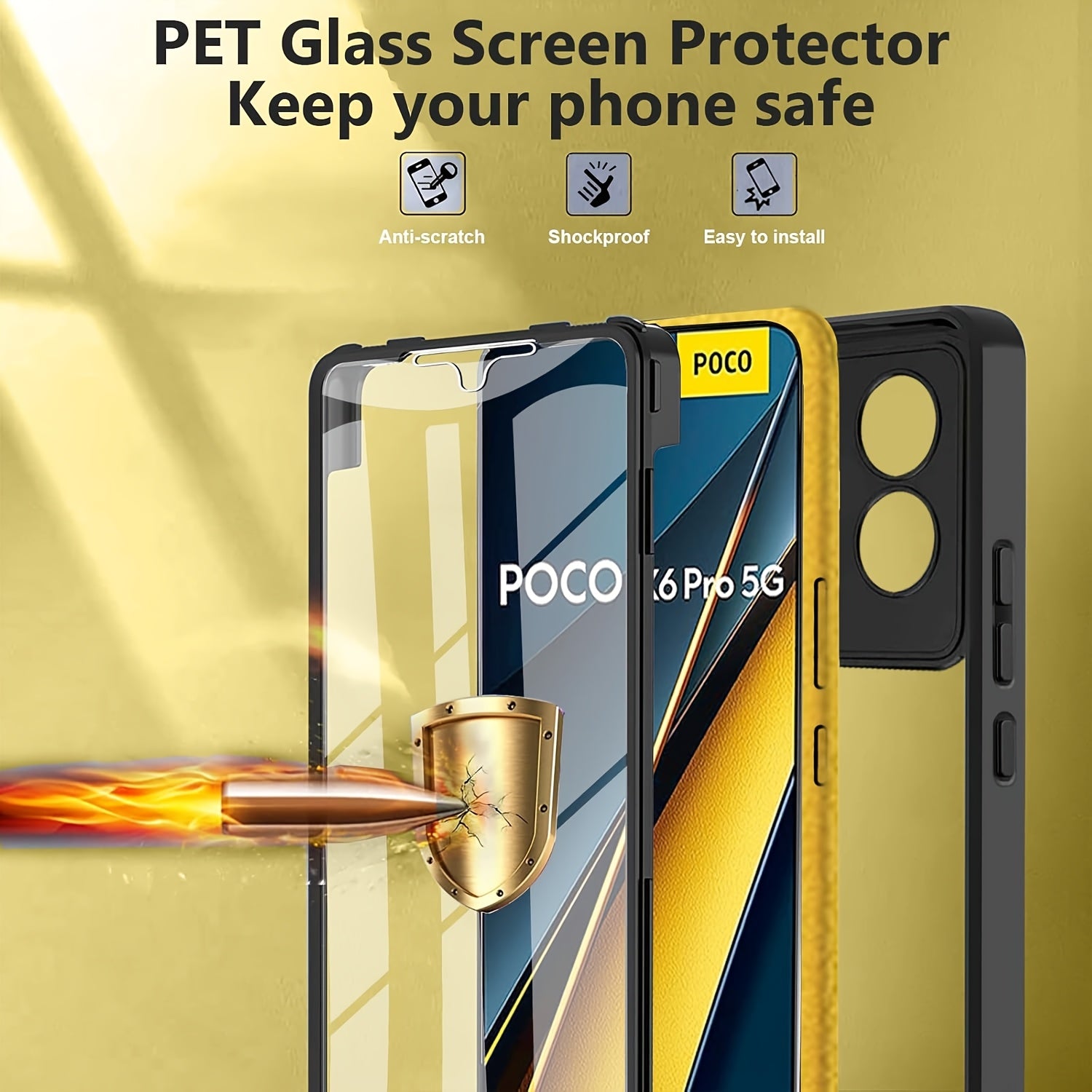 360 Full Body Shockproof Phone Case for Xiaomi POCO Series with Built-in Screen Protector
