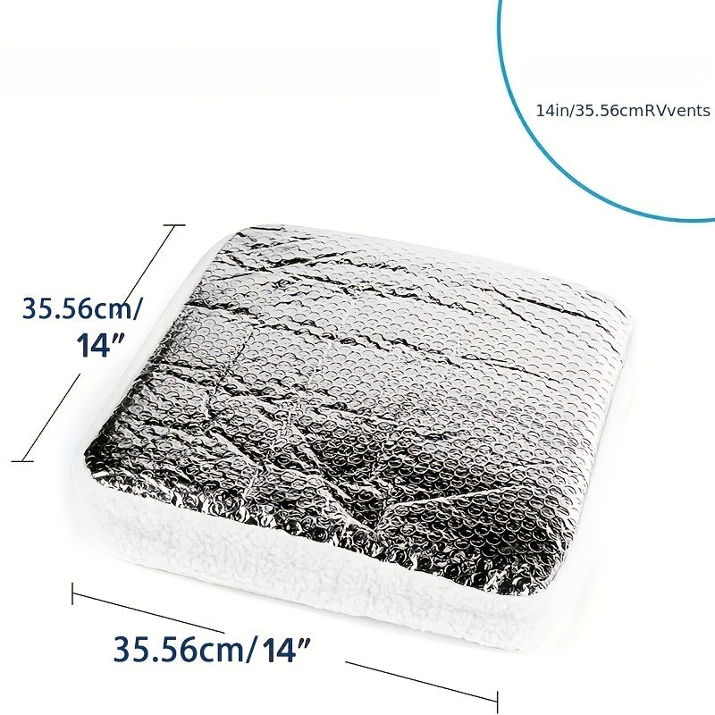 RV Vent Insulator and Skylight Cover with Reflective Surface 35.56cm White