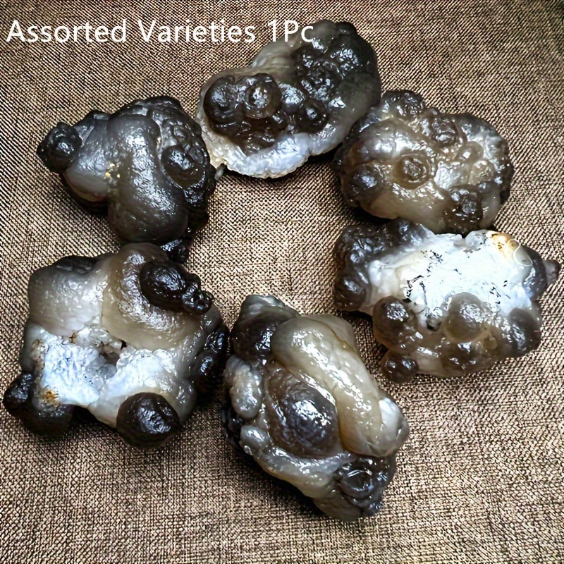 Natural Pictographic Agate Geode with Quartz Crystal Stone