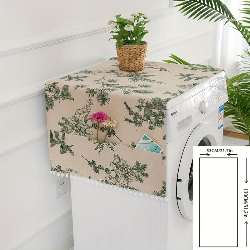 Gray Polyester Geometric Appliance Cover for Refrigerator and Washing Machine Dustproof