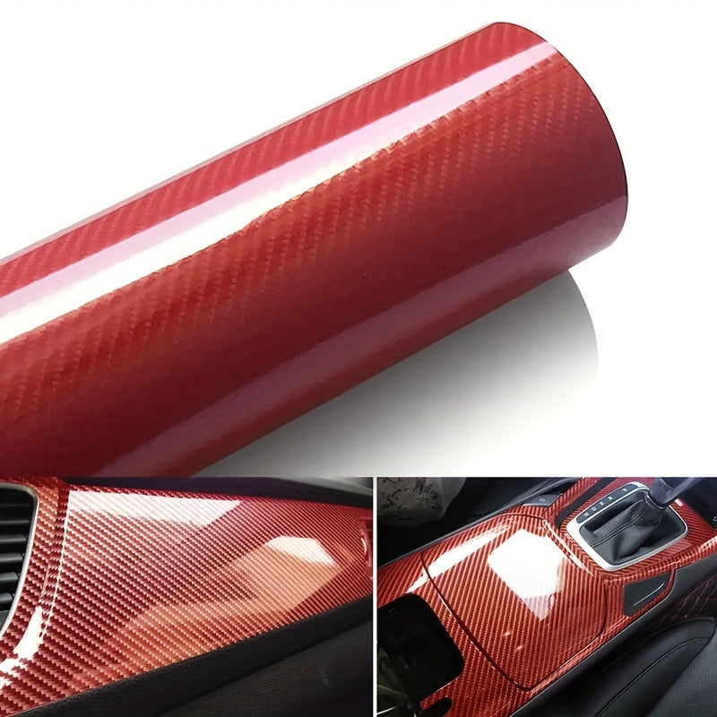 Car Interior Carbon Fiber Textured Fake Film Black Matte Glossy Sticker