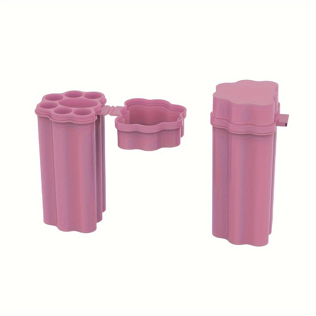Pink Flip-Top Storage Box with Lighter Holder for Travel and Household