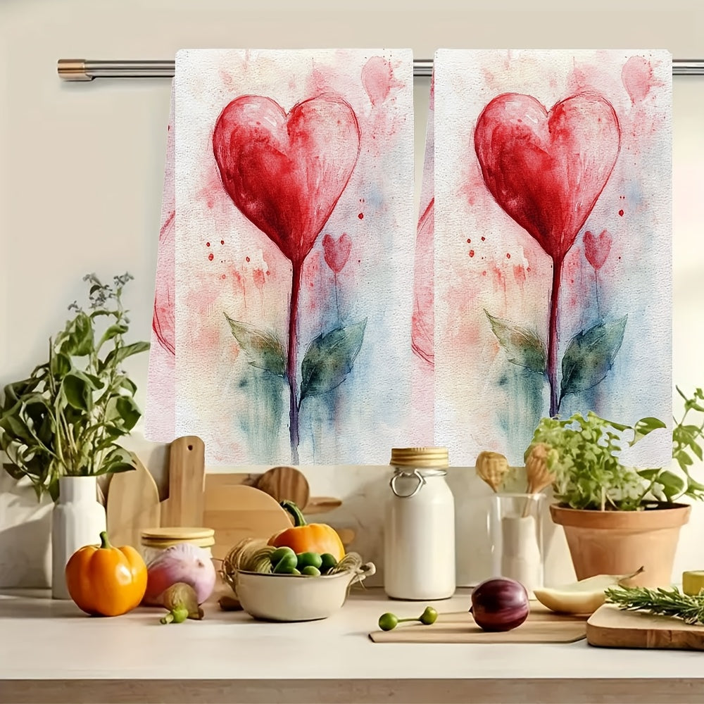 Set of 2 Ultra Soft Kitchen Towels 16x24 Inches Highly Absorbent Dish Towels