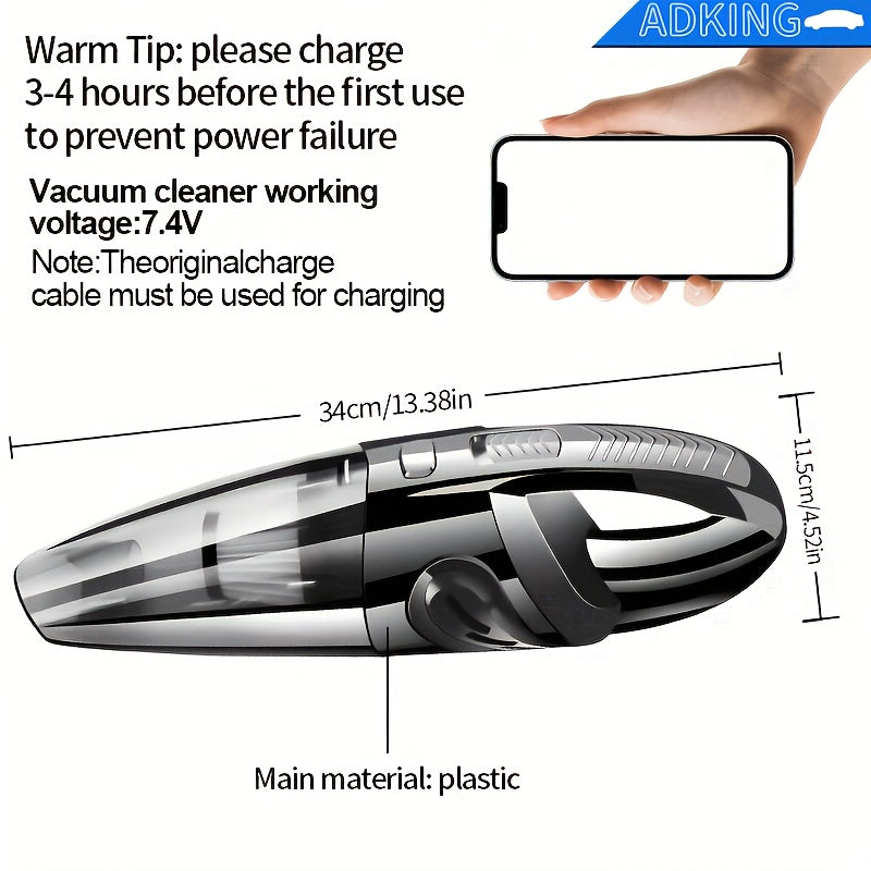 Ulanmagan avtomobil changyutgichi yuqori quvvatli qo‘l bilan ishlash uchun mo‘ljallangan ho‘l va quruq portativ