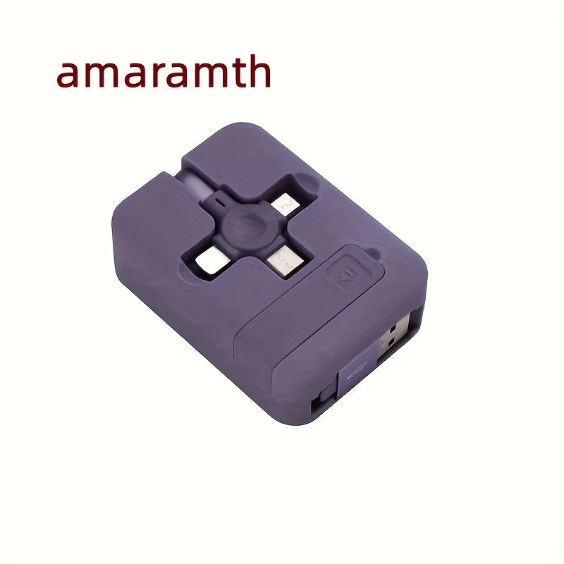 3-in-1 Phone Holder Data Cable with Fast Charging and Data Sync for Smartphones