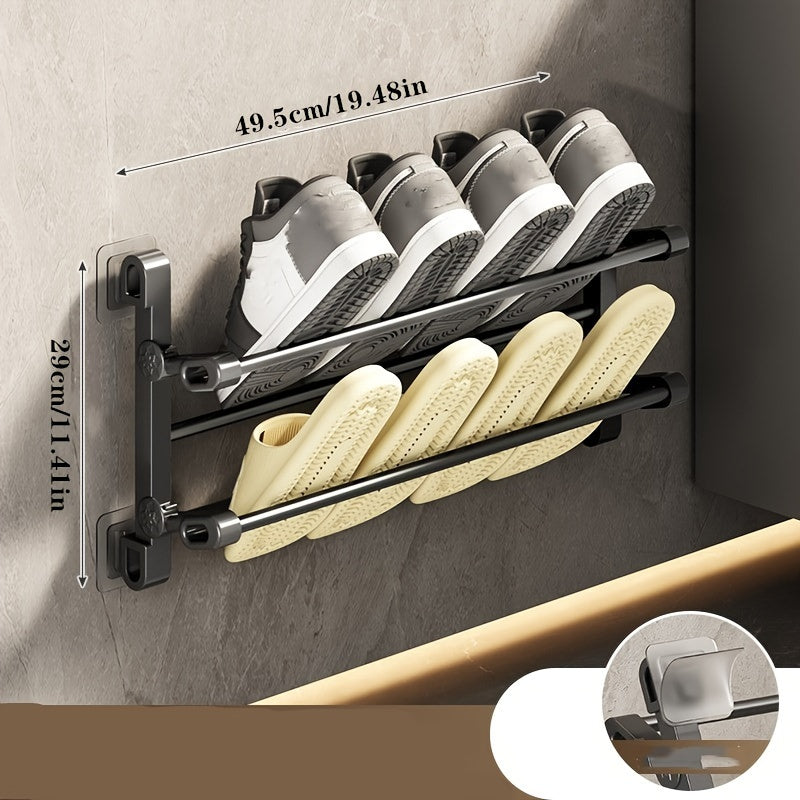 Over-the-Door Metal Shoe Rack Multi-Layer Organizer for Home Dorm Storage