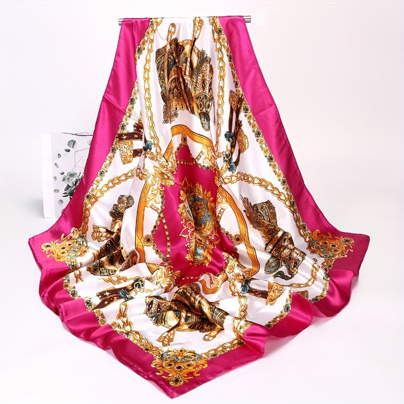 89.92 sm kvadrat klassik quyoshdan himoya qiluvchi ko'p maqsadli bandana, sayohat uchun mukammal ipak sharf va sovg'alar uchun ideal tanlov.