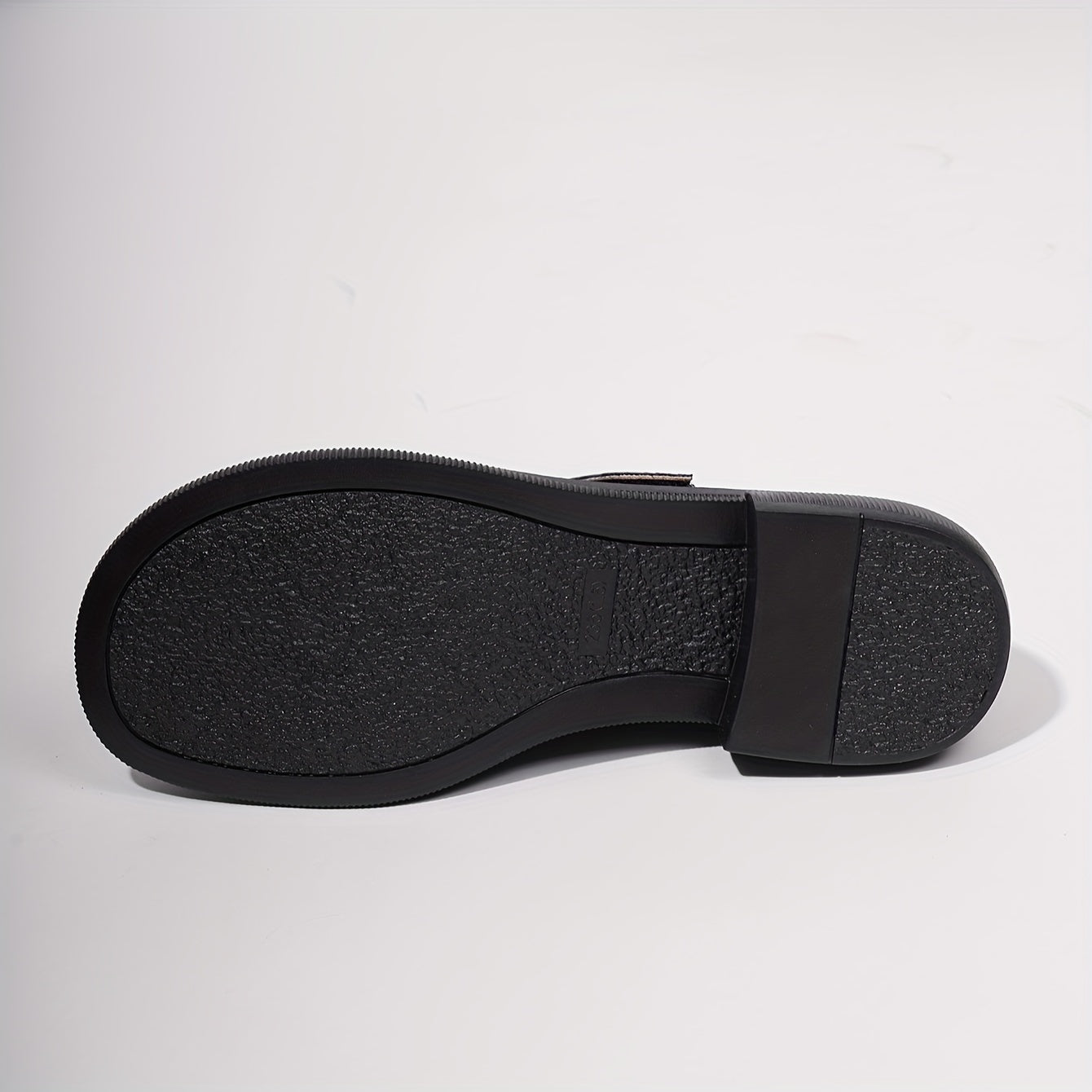 Women's Black Mary Jane Flats Leather Loafers with Round Toe and Rubber Sole