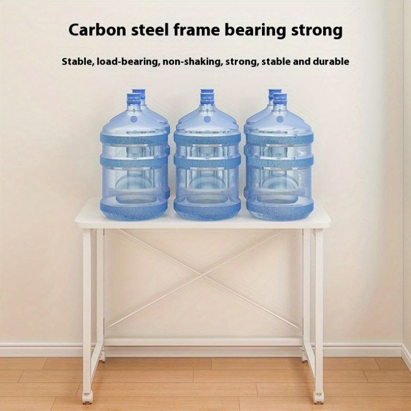 Wooden Computer Desk with Shelf Rolling Study Table Home Office Workstation Black or White