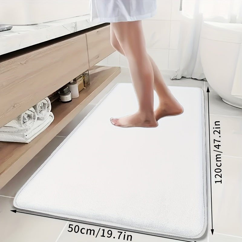Alfombra de baño de esponja de alta densidad 39.88x59.94cm Antideslizante Suave Blanca Absorbente