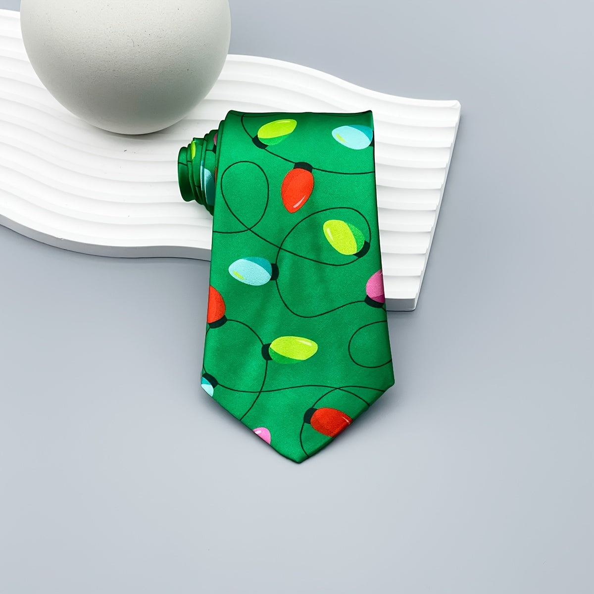 Men's Christmas Tie Woven Polyester with Santa Snowman and Tree Designs