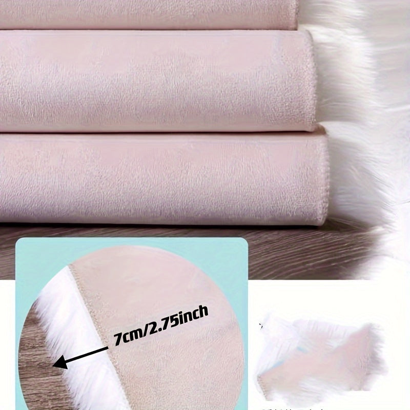 Soft Fluffy Long Plush Bedroom Rug Artificial Fur Washable Living Room and Bedside Decor