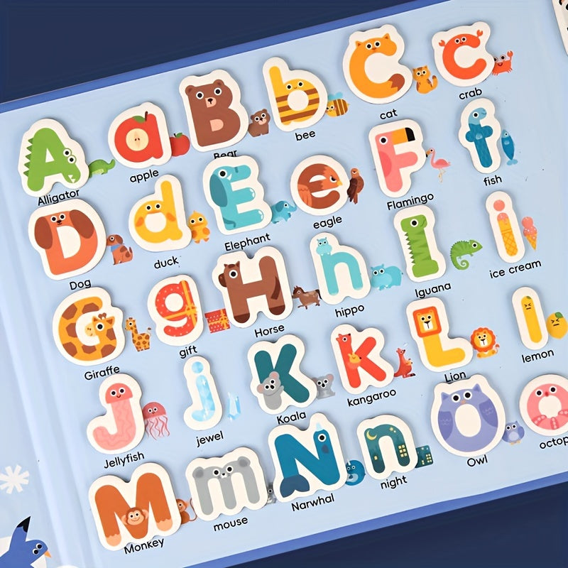 Magnetic Alphabet Puzzle Book for Ages 3-5 Colorful ABC Learning Set Educational Toy
