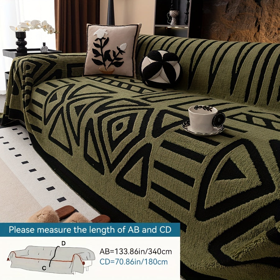 Чехол на диван Glam Style Sherpa, толстый плюш, защитник мебели, моющийся в машине, устойчивый к выцветанию, дружелюбный к питомцам, подходит для кресла, дивана-кровати, 3-4 местного секционного.