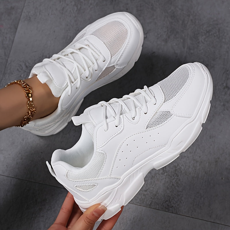 Men's Women's Breathable White Casual Running Sports Shoes